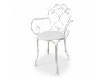 Fauteuil jardin blanc patiné fer 59x51x89cm