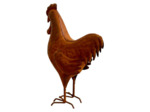 Statuette coq fer rouille 14x7x21cm