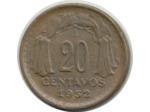 CHILI 20 CENTAVOS 1952 TTB+ (W177)