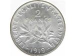 FRANCE 2 FRANCS SEMEUSE 1919 SUP/NC