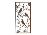 Cadre mural jardin oiseaux fer rouille 48x2x98cm