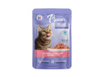 Repas plaisir Chat, émincés au SAUMON et au CABILLAUD en sauce - 100g