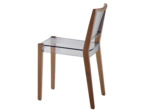 Chaise bois et polycarbonate DJUDE transparent structure bois de frêne