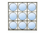 Cadre 9 miroirs fer doré 77x8x77cm