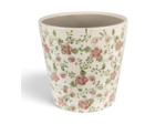 Pot de fleurs rose beige céramique 19x19x18cm