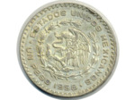 MEXIQUE 1 PESO 1958 Coup tranche TTB+ (W459)