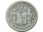ESPAGNE 1 PESETA 1885 MSM ALFONSO XII TB (W686)