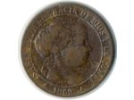 ESPAGNE 1 CENTIMO 1868 SEGOVIA (3 pointes) ISABEL II TTB (W633.4)