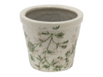 Décoration pot de fleurs beige vert 8x7cm