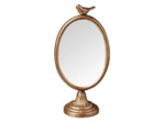 Miroir doré à poser petit oiseau 12x8x25cm