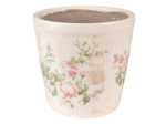 Pot de fleurs rond céramique beige rose 17x16cm