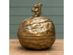 Boîte dorée noix et écureuil 16x19x21cm
