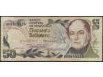 VENEZUELA 50 BOLIVARES 27 JANVIER 1981 SERIE A TTB W58a
