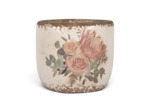 Pot de fleurs céramique roses anciennes 11x10cm