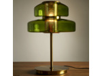 Lampe Soline verte verre métal doré 34x34x51cm