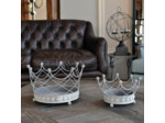 Ensemble de 2 Cache pots en Forme de Couronne Royale en Fer 16x14x14cm