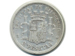 ESPAGNE 2 PESETAS 1870 (73) DEM ESPANA TTB (W654)
