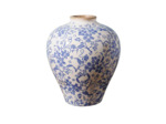 Jarre Bleue Foncée Bucolique grès 23x28cm