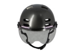 Casque urbain gris brillant - clignotants