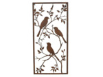 Cadre mural jardin oiseaux fer rouille 48x2x98cm