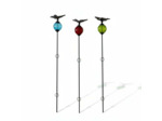 Ensemble 3 tuteurs boules fonte papillon 8x135cm