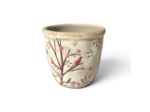 Pot de fleurs marron rose céramique 11x10x10cm