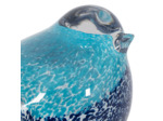 Décoration oiseau bleu verre métal 13x8x15cm
