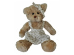 Peluche ours robe blanche 15x06x20 cm