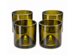Lot 4 tasses à café artisanales en verre recyclé - Bouteille de vin