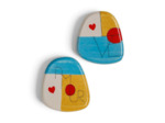 Ensemble 2 Assiettes Amour Love Céramique 17x22cm