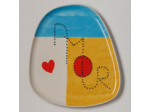 Ensemble 2 Assiettes Amour Love Céramique 17x22cm