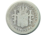 ESPAGNE 1 PESETA 1893 PGL ALFONSO XIII B+ (W702)