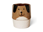 Cache Pot Sculpture Chien en Céramique Émaillée 13x11cm