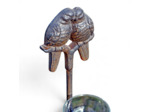 Pluviomètre jardin couple oiseaux fonte 10x10x112cm