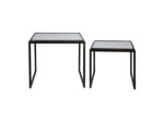 Lot 2 tables gigognes fer noir 51x41x48cm