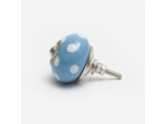 Bouton en céramique bleu à pois blancs - Isabelle Rose