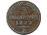 ALLEMAGNE PRUSSE 3 PFENNIG 1858 A TB+ (W453a)