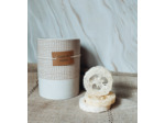 Éponge de bain naturelle en luffa – Rondelle porte-savon.