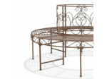 Banc tour d'arbre fer marron patiné 92x164x164cm