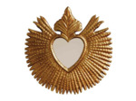 Miroir Ex-voto flamme dorée 21cm