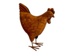 Statuette poule décorative fer rouille 17x7x20cm