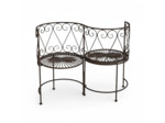 Banc de Jardin Confident en Fer Forgé Marron Vieilli 105x53x85cm
