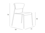 Chaise technopolymère AGATHA structure acier laqué