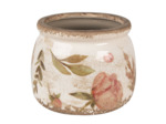 Pot de fleurs intérieur céramique beige rose 10x12x12cm