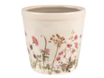 Pot de fleurs rose beige céramique 14x14x13cm