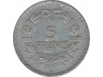 FRANCE 5 FRANCS LAVRILLIER ALU 1946 B TB+