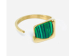 Bague Tendance Doré Or fin - Pierre Turquoise Verte