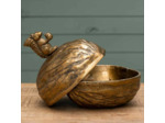 Boîte dorée noix et écureuil 16x19x21cm