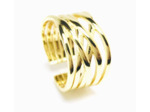 Bague Ajustable Entrelacés Argent Doré