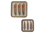 Ensemble 2 plateaux carrés Kanpur 27x2x27cm